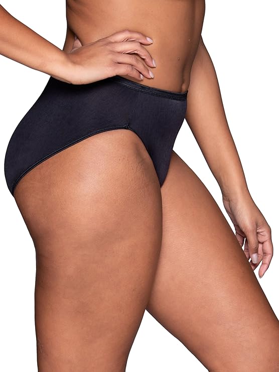 VANITY FAIR Illumination Hi Cut Panties Pack 3 BLACK XL