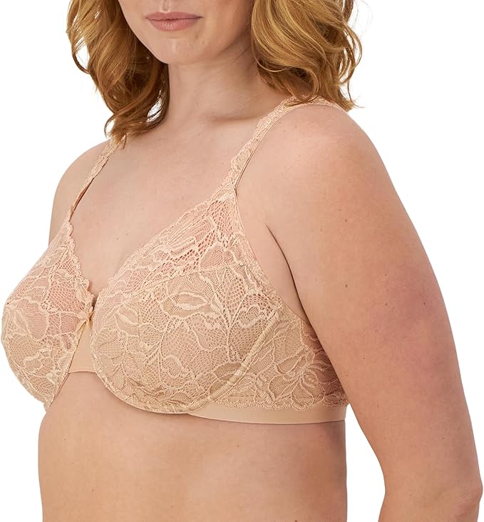 BALI Lace Desire Underwire Bra Full Coverage with Underwire Cups BEIGE 38C