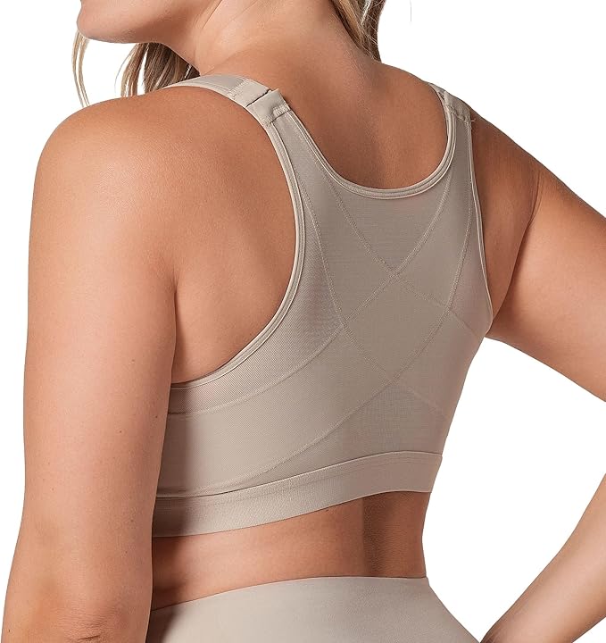 LEONISA Multi-Functional Posture Corrector Bra Wireless Front Closure BEIGE 34D