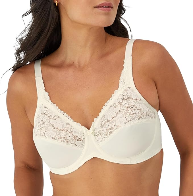 BALI Lilyette Minimizer Underwire Bra with Lace Trim PEARL 34D
