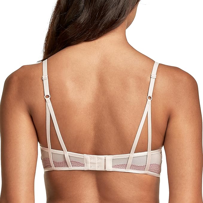MAIDENFORM Underwire Love The Lift Smoothing Lace Demi Push-up Bra SANDSHELL 36A