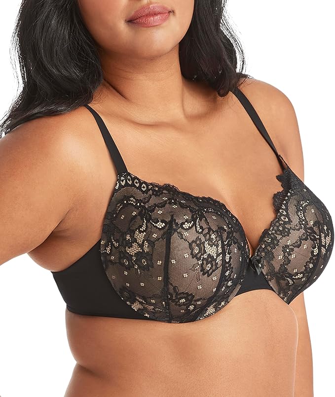 MAIDENFORM Love The Lift Lace Demi Push-Up Bras BLACK 40C