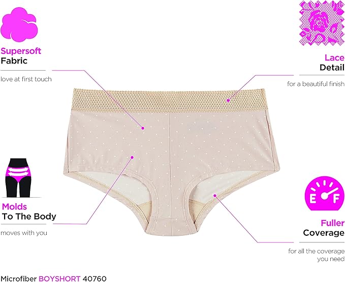 MAIDENFORM One Fab Fit Boyshorts Low-Rise Fit Microfiber NAVY BLACK 6