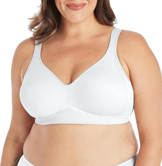 PLAYTEX 18 Hour Side & Back Smoothing Wireless Bra Cooling Wire-Free WHITE 38C