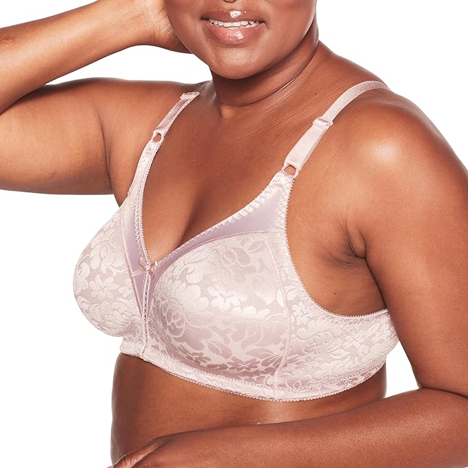 BALI Double Support Wireless Lace Bra with Stay-in-Place Straps GLOSS 40B
