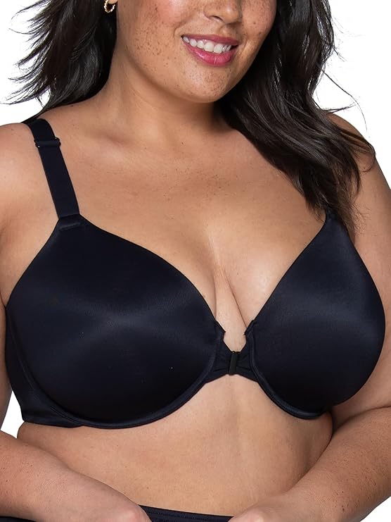 VANITY FAIR Full Figure Front Closure Bra BLACK 40D