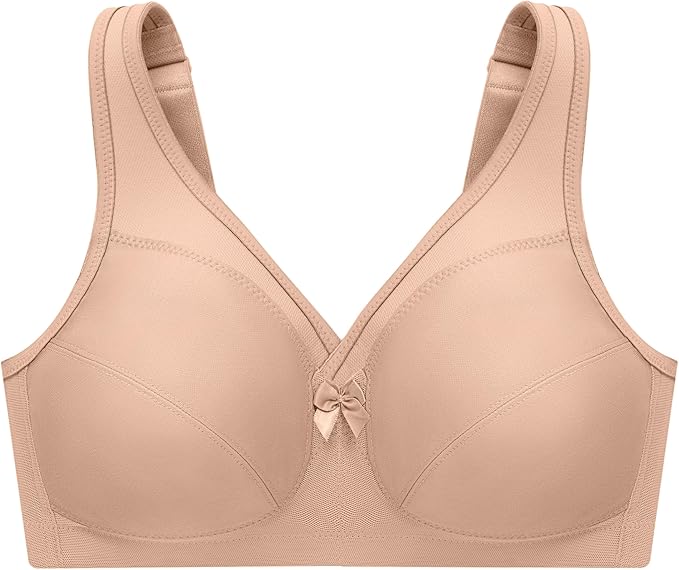 GLAMORISE Full Figure Plus Size MagicLift Active Support Bra Wirefree CAFE 42G