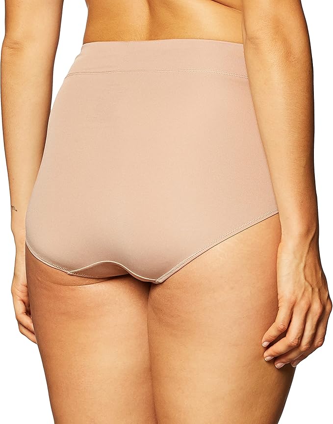 WARNER'S No Pinching No Problems Hi Cut Brief Panty TOASTED ALMOND M