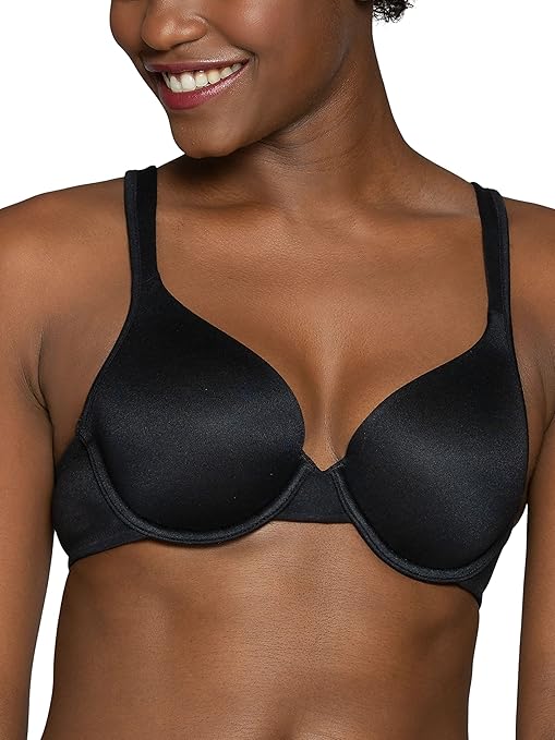VANITY FAIR Perfect T-Shirt Bra Body Shine Full Coverage Lightly Lined BLACK 38B