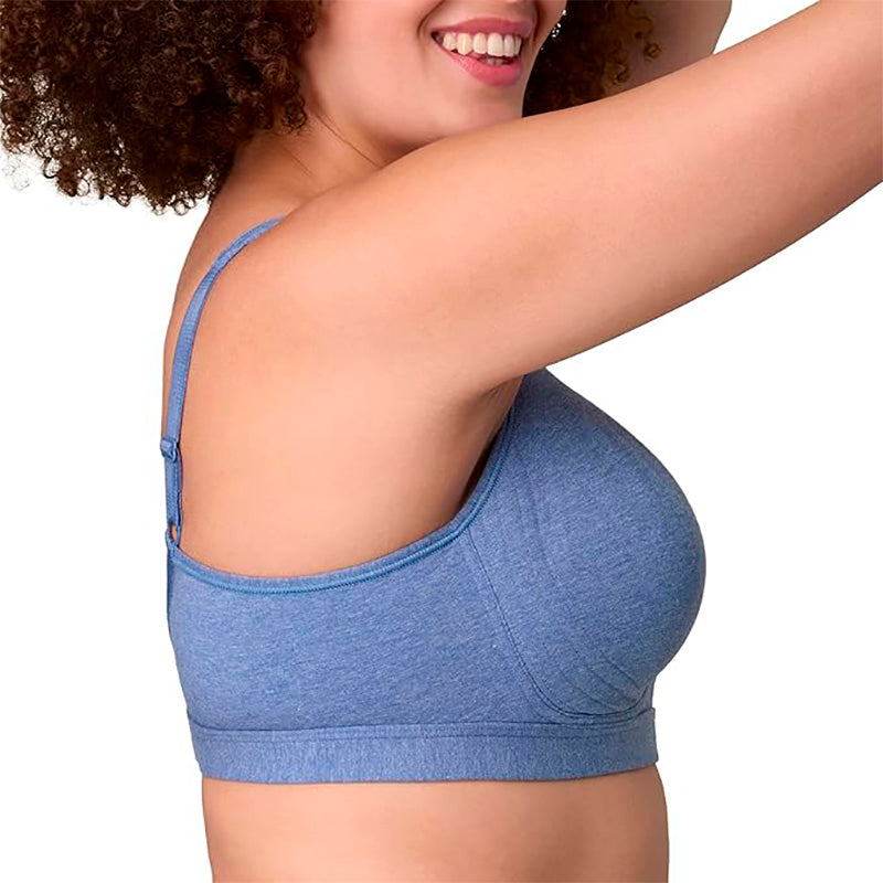 PLAYTEX 18 Hour Ultimate Lift Cotton Wireless Bra BLUE 44D