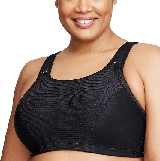 GLAMORISE Double-Layer Custom-Control Sport Bra BLACK 42DD