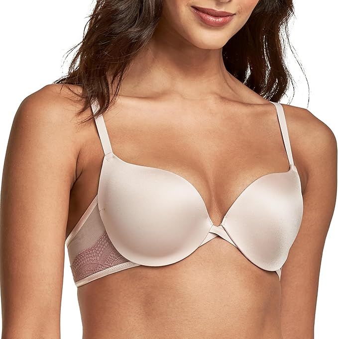 MAIDENFORM Underwire Love The Lift Smoothing Lace Demi Push-up Bra SANDSHELL 36A