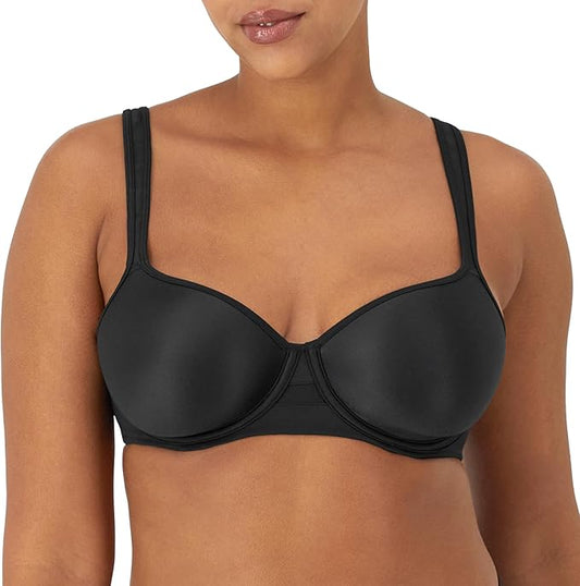 BALI One Smooth U Ultra Light Minimizer Underwire Bra BLACK 34DDD