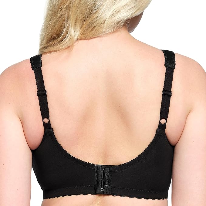 NWD GLAMORISE MagicLift Cotton Support Bra Wirefree BLACK 44DD