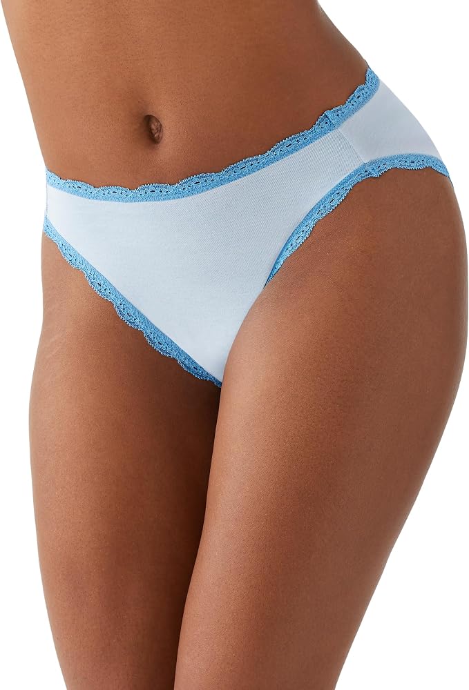 B.TEMPT'D Inspired Eyelet Full Coverage Hi Leg Brief Panty DREAM BLUE L