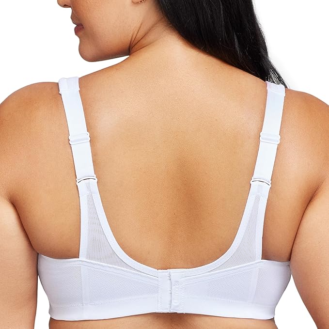 GLAMORISE Plus Size MagicLift Seamless Sports Bra Wirefree WHITE 48C