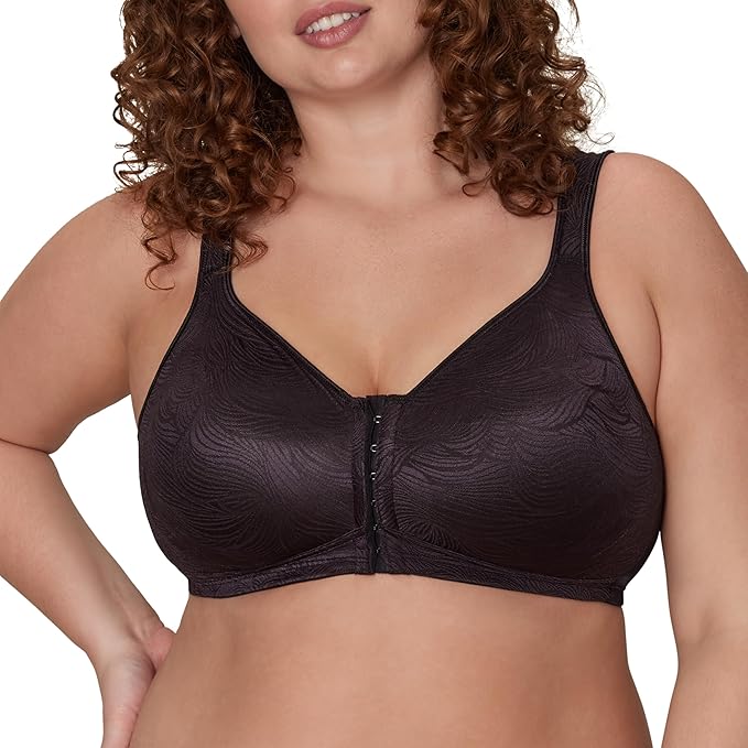 PLAYTEX 18 Hour Front Close Extra Back Support Wireless Bra BLACK 40D