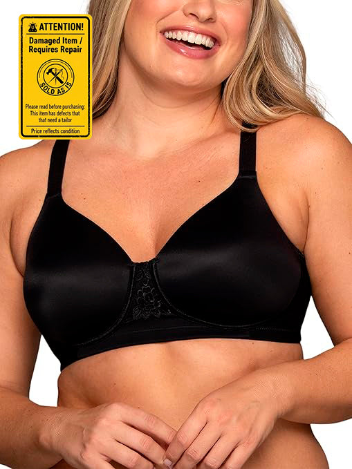 NWD VANITY FAIR Full Figure Beauty Back Smoothing Bra BLACK 44D