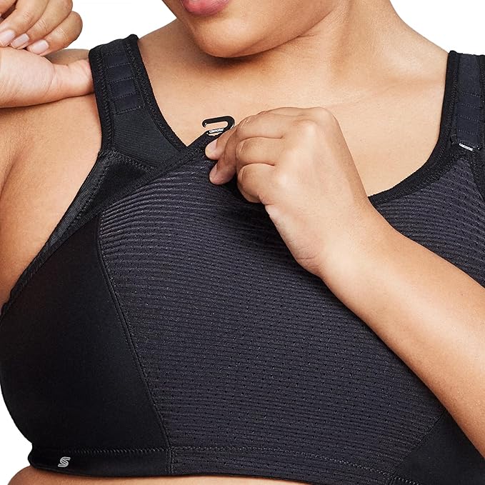 GLAMORISE Double-Layer Custom-Control Sport Bra BLACK 42DD