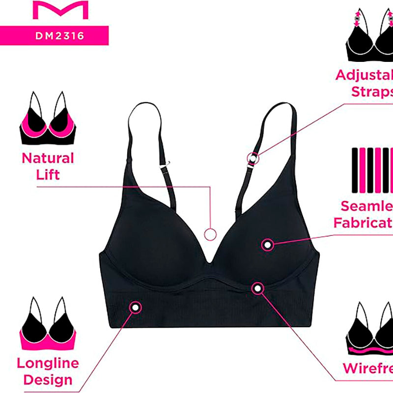 NWD MAIDENFORM Women's M Seamless Lift Bralette,Wireless Long-line LILCA 2XL