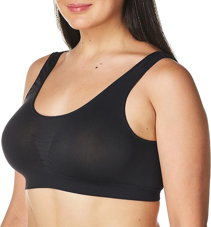 BALI Comfort Revolution Microfiber Crop Bra BLACK M