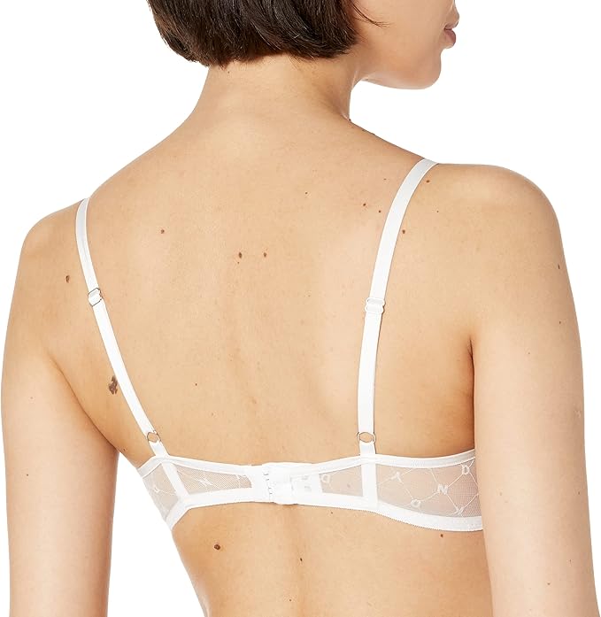 DKNY Monogram Mesh Unlined Demi Bra WHITE 32DD