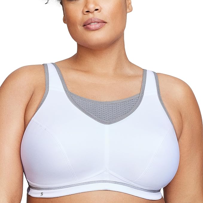 GLAMORISE Plus Size No-Bounce Camisole Sports Bra Wirefree WHITE 40DD