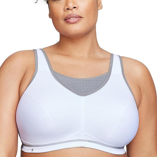 GLAMORISE Plus Size No-Bounce Camisole Sports Bra Wirefree WHITE 40DD