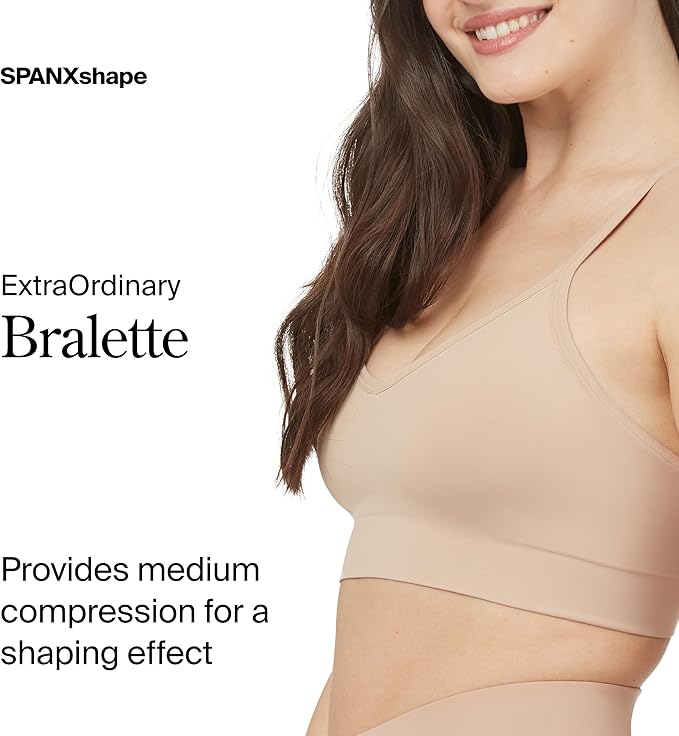 SPANX EcoCare Seamless Shaping Longline Bralette TOASTED OATMEAL XL