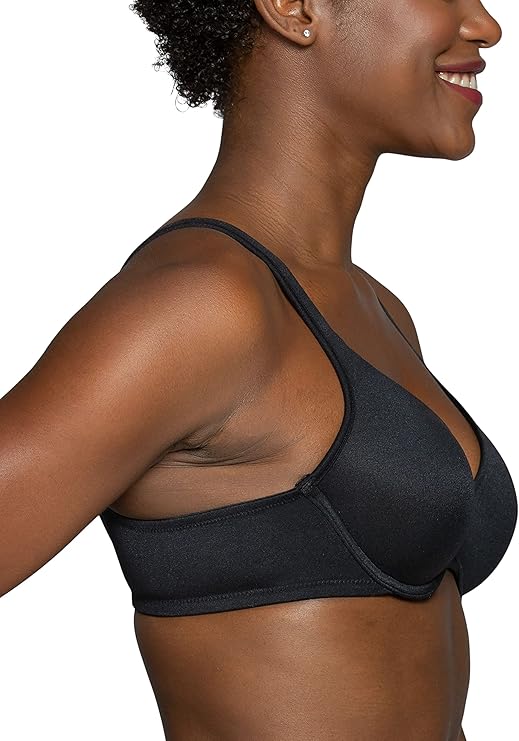 VANITY FAIR Perfect T-Shirt Bra Body Shine Full Coverage Lightly Lined BLACK 38B