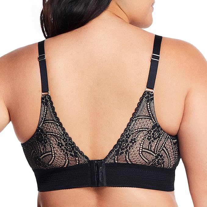 GLAMORISE Luxe Lace Bralette Wirefree BLACK 38C