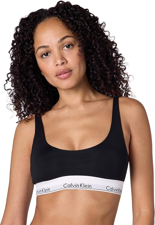CALVIN KLEIN Modern Cotton Lightly Lined Scoopneck Bralette BLACK M
