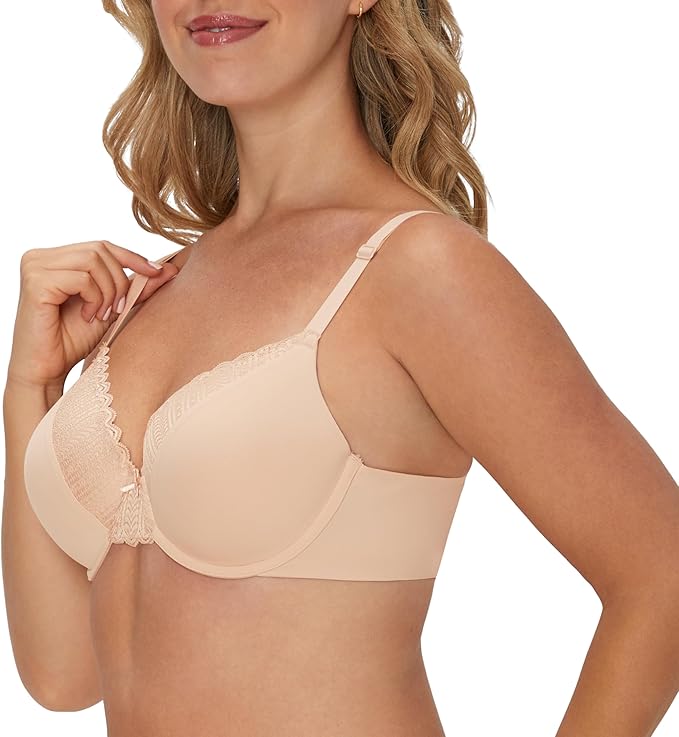 MAIDENFORM Comfort Devotion T-Shirt Bra, Underwire Bra SANDSHELL 34DD