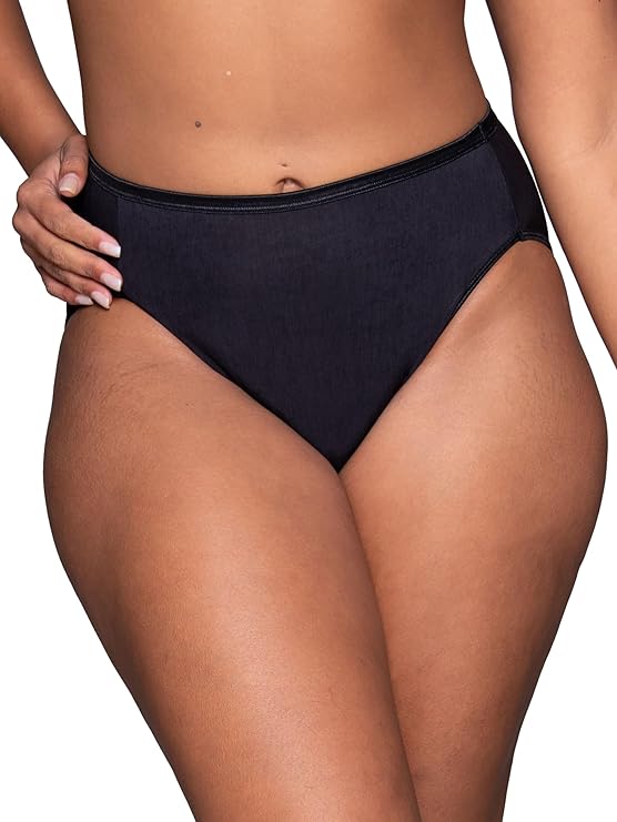 VANITY FAIR Illumination Hi Cut Panties Pack 3 BLACK XL