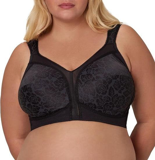 PLAYTEX Wireless Bra, 18 Hour Plus-Size Bras Available, Full Coverage BLACK 38C