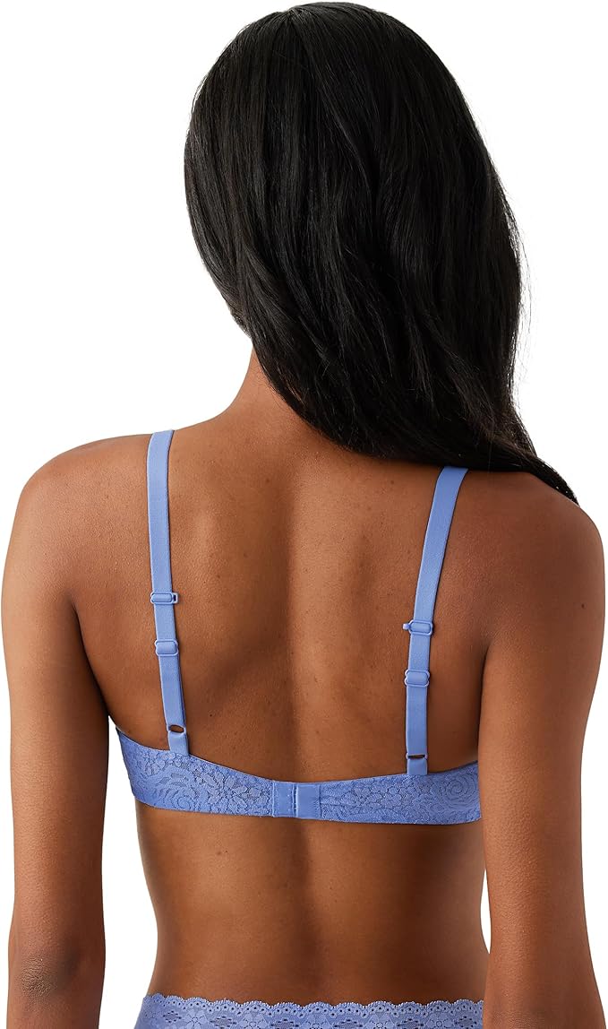 WACOAL Halo Lace Unlined Mid Coverage Underwire Bra BLUE 34D