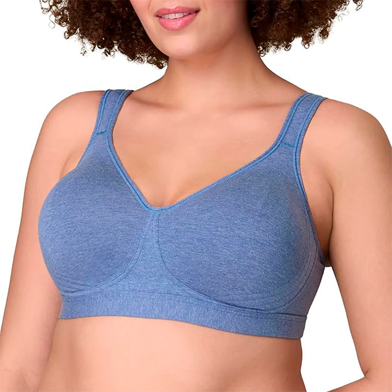 PLAYTEX 18 Hour Ultimate Lift Cotton Wireless Bra BLUE 44D