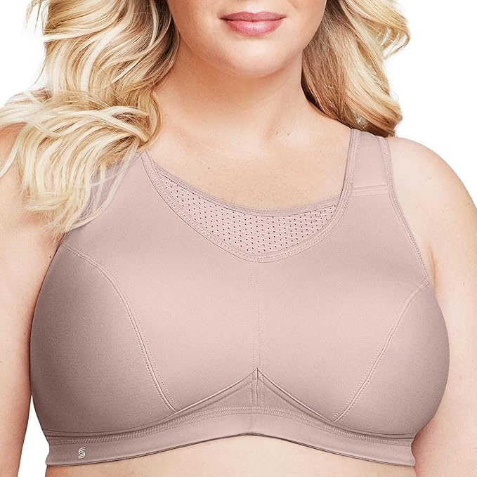 GLAMORISE Plus Size No-Bounce Camisole Sports Bra Wirefree ROSE 40D