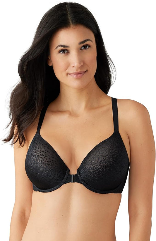 WACOAL Back Appeal Front Close Racerback T-Shirt Bra BLACK 38DD