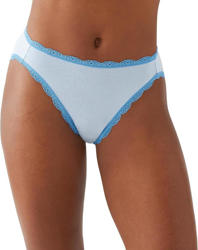 B.TEMPT'D Inspired Eyelet Full Coverage Hi Leg Brief Panty DREAM BLUE L