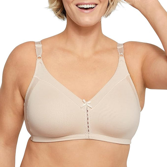 BALI Double Support Wireless Bra Full-Coverage Cotton T-Shirt TAUPE 38D