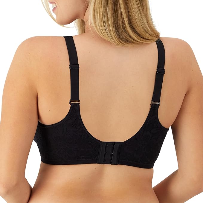 BALI Lace Underwire Bra, Breathe Cotton Modal Lace BLACK 38DD