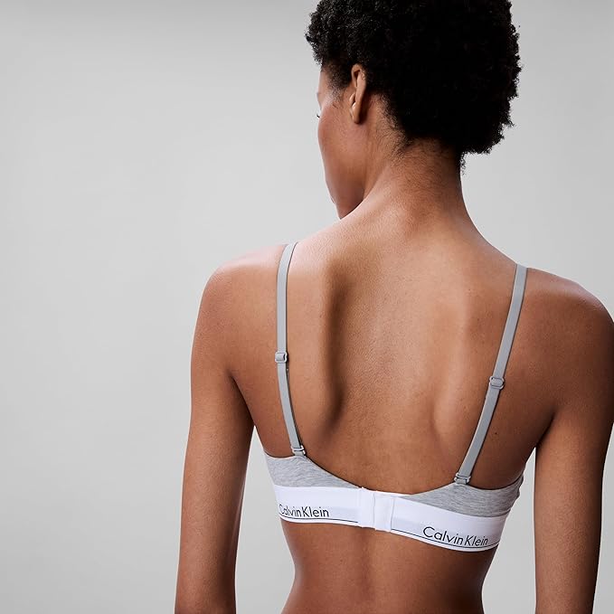 CALVIN KLEIN Modern Cotton Lightly Lined Triangle Wireless Bralette GREY M