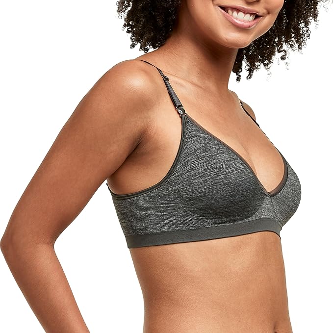 HANES Wireless T-shirt Bra Convertible Smoothing GREY XL