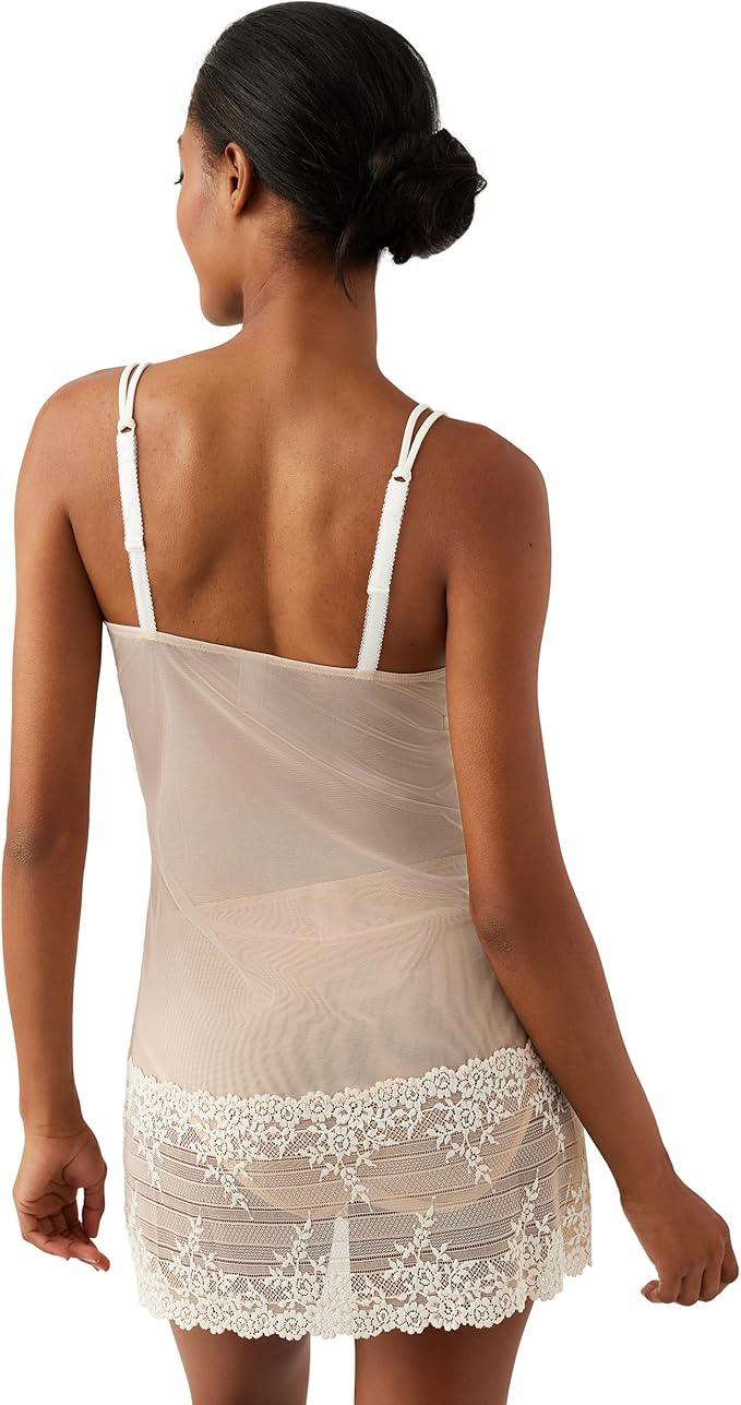 WACOAL Embrace Lace Sheer Mesh Chemise Lingerie IVORY M