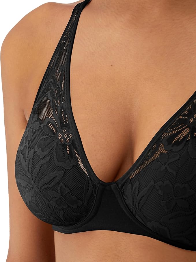 BALI T-Shirt Bra Breathable Wireless Bra Full-Coverage Convertible Bra BLACK XL