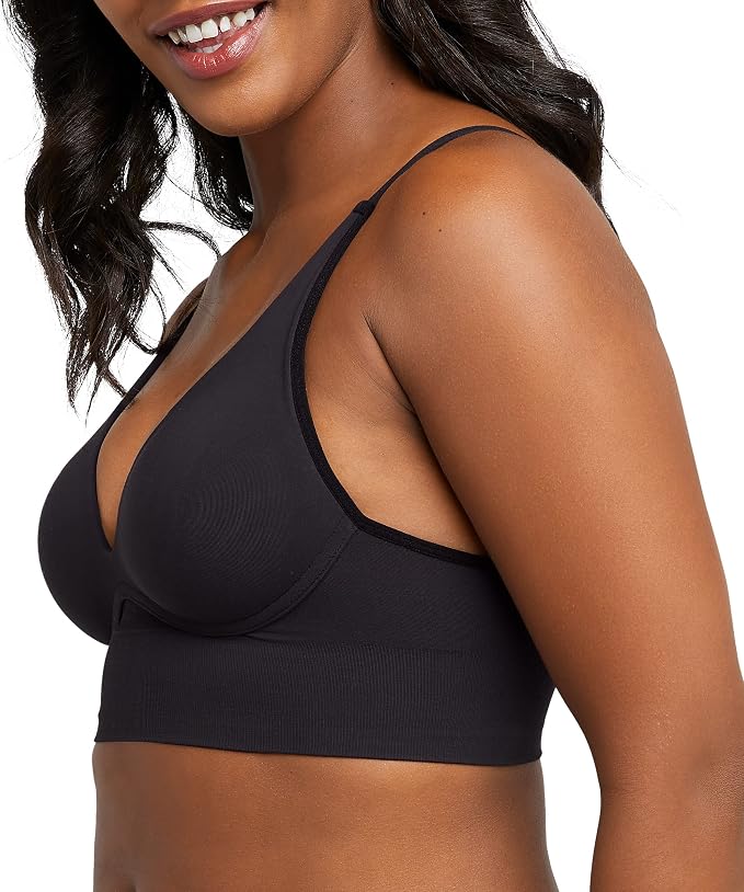 MAIDENFORM Push-up Bra, M Seamless Lift Longline Bralettes BLACK L