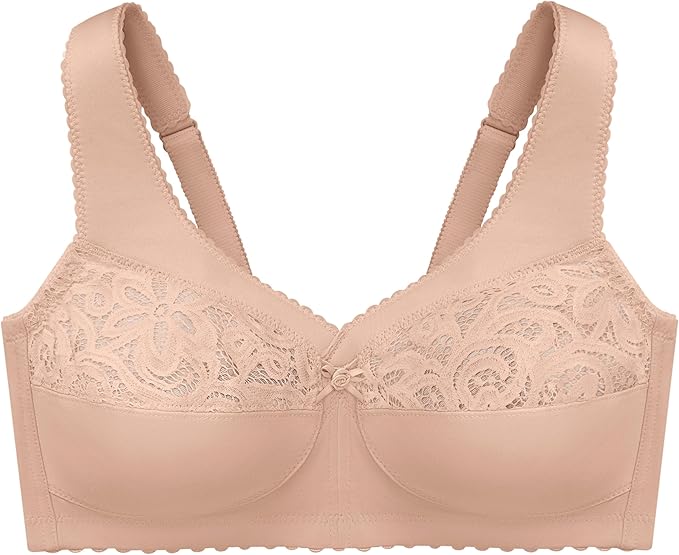 GLAMORISE MagicLift Cotton Support Bra Wirefree CAFÉ 36C