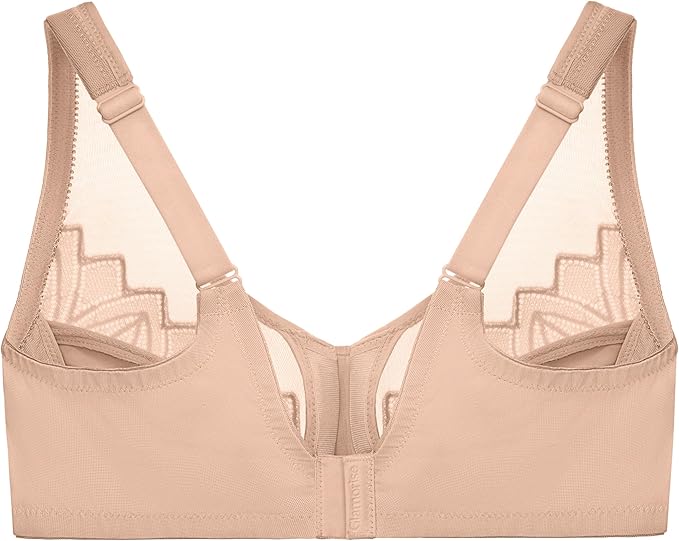 GLAMORISE Plus Size Wonderwire Minimizer Bra Underwire CAFÉ 46D