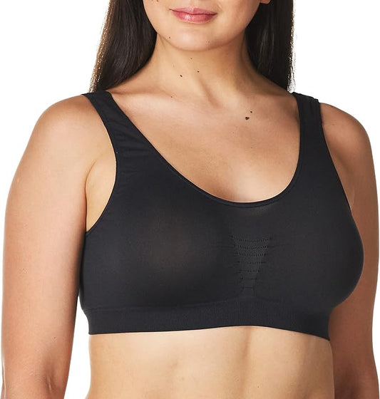 BALI Comfort Revolution Microfiber Crop Bra BLACK M
